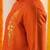 Red embroidered raw silk kurta