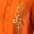 Red embroidered raw silk kurta