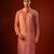 Red embroidered raw silk kurta