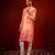 Red embroidered raw silk kurta