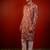 Mauve pink printed raw silk kurta
