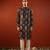 Blue printed raw silk kurta