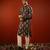 Blue printed raw silk kurta