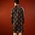 Blue printed raw silk kurta