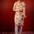 Cream beige printed raw silk kurta