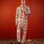 Multicolor printed raw silk kurta