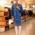 Blue embroidered raw silk kurta