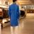 Blue embroidered raw silk kurta