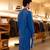 Blue embroidered raw silk kurta