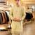 Green embroidered raw silk kurta