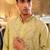 Green embroidered raw silk kurta