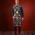 Navy blue embroidered raw silk kurta