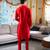 Red embroidered raw silk kurta and nehru jacket