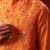 Orange embroidered raw silk kurta and nehru jacket