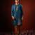 Blue embroidered raw silk kurta