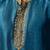 Blue embroidered raw silk kurta