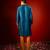 Blue embroidered raw silk kurta