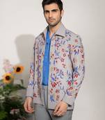 Red embroidered armani shacket
