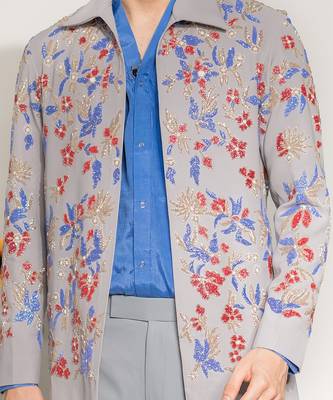 Red embroidered armani shacket 5