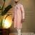 Pink viscos embroidery print party wear kurta and payjama