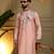 Pink viscos embroidery print party wear kurta and payjama