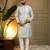 Green heavy jecquard print party wear kurta and payjama