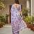 Purple colour leaf digital printed linen cotton saree  with jhalar