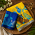 Yellow colour leaf digital printed linen cotton saree