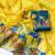 Yellow colour leaf digital printed linen cotton saree
