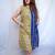 Indigo Bagru Handblock Printed Cotton Boat Neck kurti