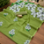 Green colour leaf digital printed linen cotton saree with jhalar