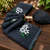 Black colour leaf digital printed linen cotton saree with jhalar