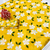 Yellow colour leaf digital printed linen cotton saree with jhalar