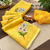 Yellow colour leaf digital printed linen cotton saree with jhalar