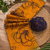 Orange colour leaf digital printed linen cotton saree