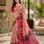 Multicolour colour leaf digital printed linen cotton saree