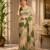 Multiclour colour leaf digital printed linen cotton saree