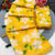 Yellow colour leaf digital printed linen cotton saree with jhalar