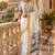 White colour leaf digital printed linen cotton saree
