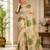 Multiclour colour leaf digital printed linen cotton saree
