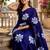 Purple colour leaf digital printed linen cotton saree  with jhalar
