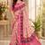 Multicolour colour leaf digital printed linen cotton saree