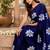 Purple colour leaf digital printed linen cotton saree  with jhalar