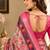 Multicolour colour leaf digital printed linen cotton saree