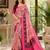 Multicolour colour leaf digital printed linen cotton saree