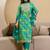 Bandhani Printed Round Neck Mirror Work Straight Kurta With Trousers & Dupatta
