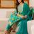 Bandhani Printed Round Neck Mirror Work Straight Kurta With Trousers & Dupatta