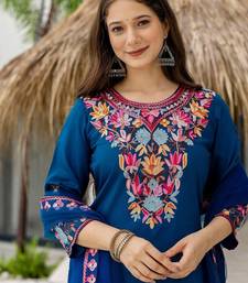Women Ethnic Motifs Embroidered Regular Thread Work Kurta with Patiala & Dupatta