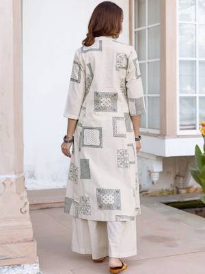 Printed Beige Cotton Blend Co Ords for Women 3
