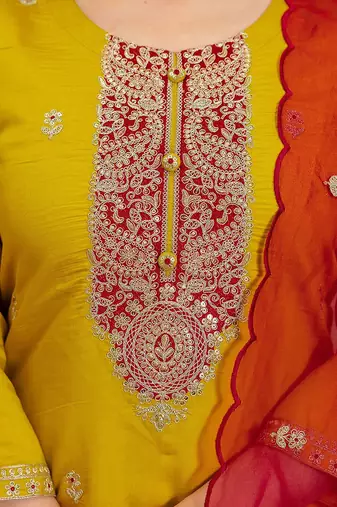 Women Ethnic Motifs Embroidered Regular Kurta with Trousers & Dupatta